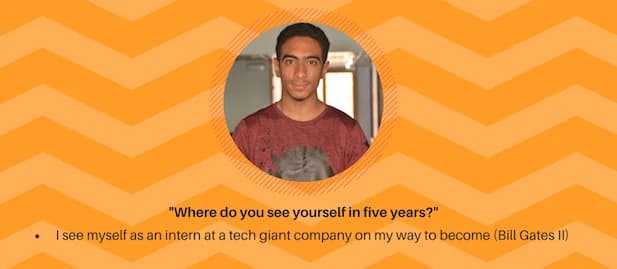 A picture from my yearbook when I predicted that I will intern at a tech giant
